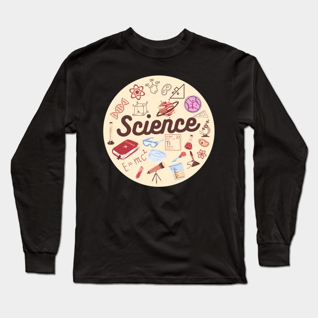 Science Physics Maths Biology Chemistry Illustration, Shapes & Formula Long Sleeve T-Shirt by labstud